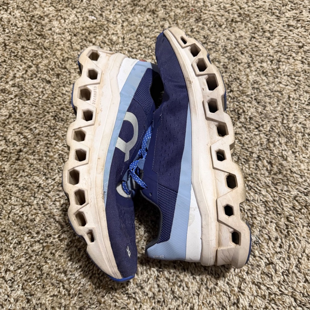 On Running Cloudstratus Navy Blue Road Running Shoes Womens 9.5 Aetrex Insoles